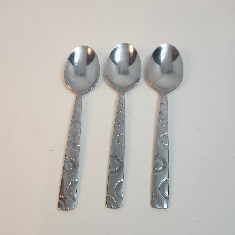 3 Cambridge Silver Hemisphere Oval Soup Place Spoons Flatware Replacement Lot